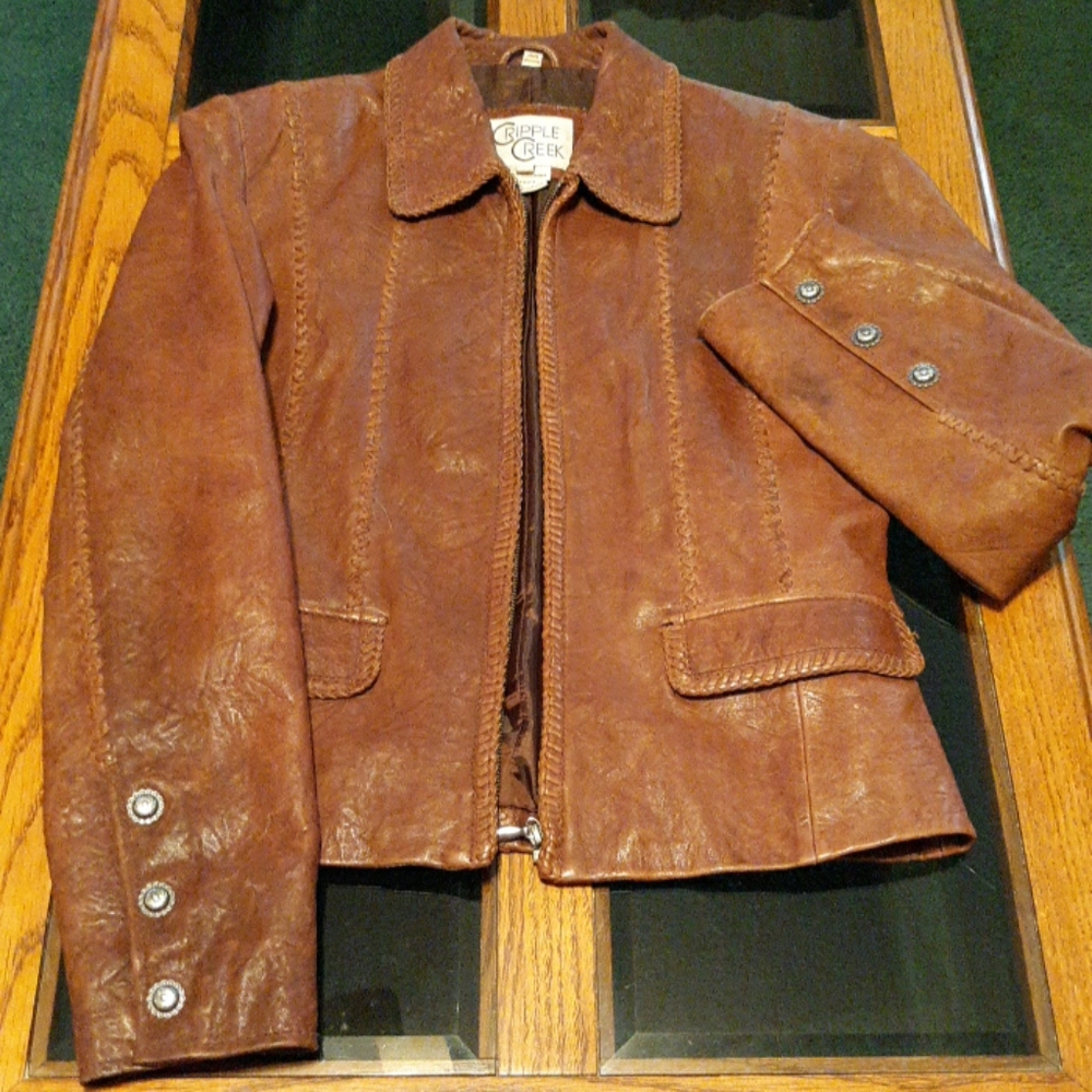 Cripple Creek Womans 100%Leather  Jacket sz M